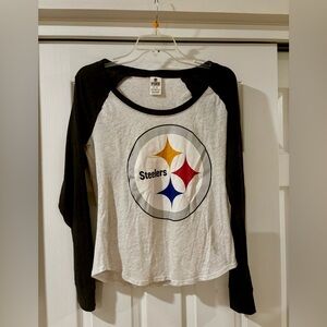 Pink Victoria's Secret NFL Pittsburgh Steelers Womens long sleeved shirt medium